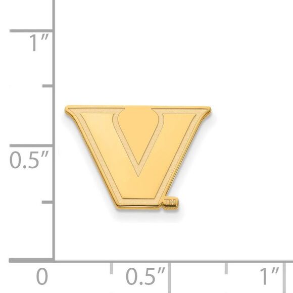 14k Yellow Gold Vanderbilt University Small Post Earrings - Picture 2 of 3